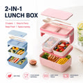 2-lagige Bento Box für Kinder, auslaufsicher, mikrowellengeeignet, 1780 ml 0