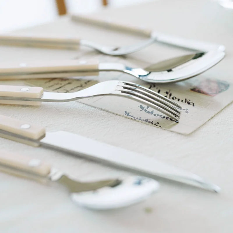 24-Piece Stainless Steel Cutlery Set with Engraved Design - BistroLine 6
