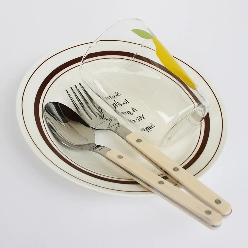 24-Piece Stainless Steel Cutlery Set with Engraved Design - BistroLine 7