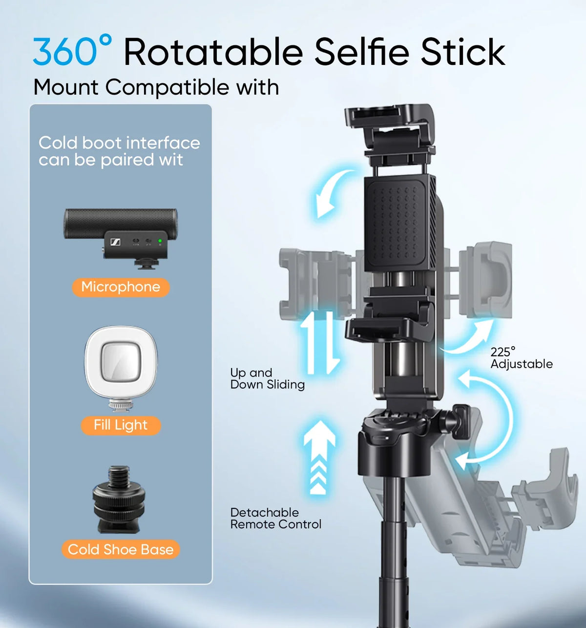 3-in-1 Magnetic Selfie Stick Tripod 2