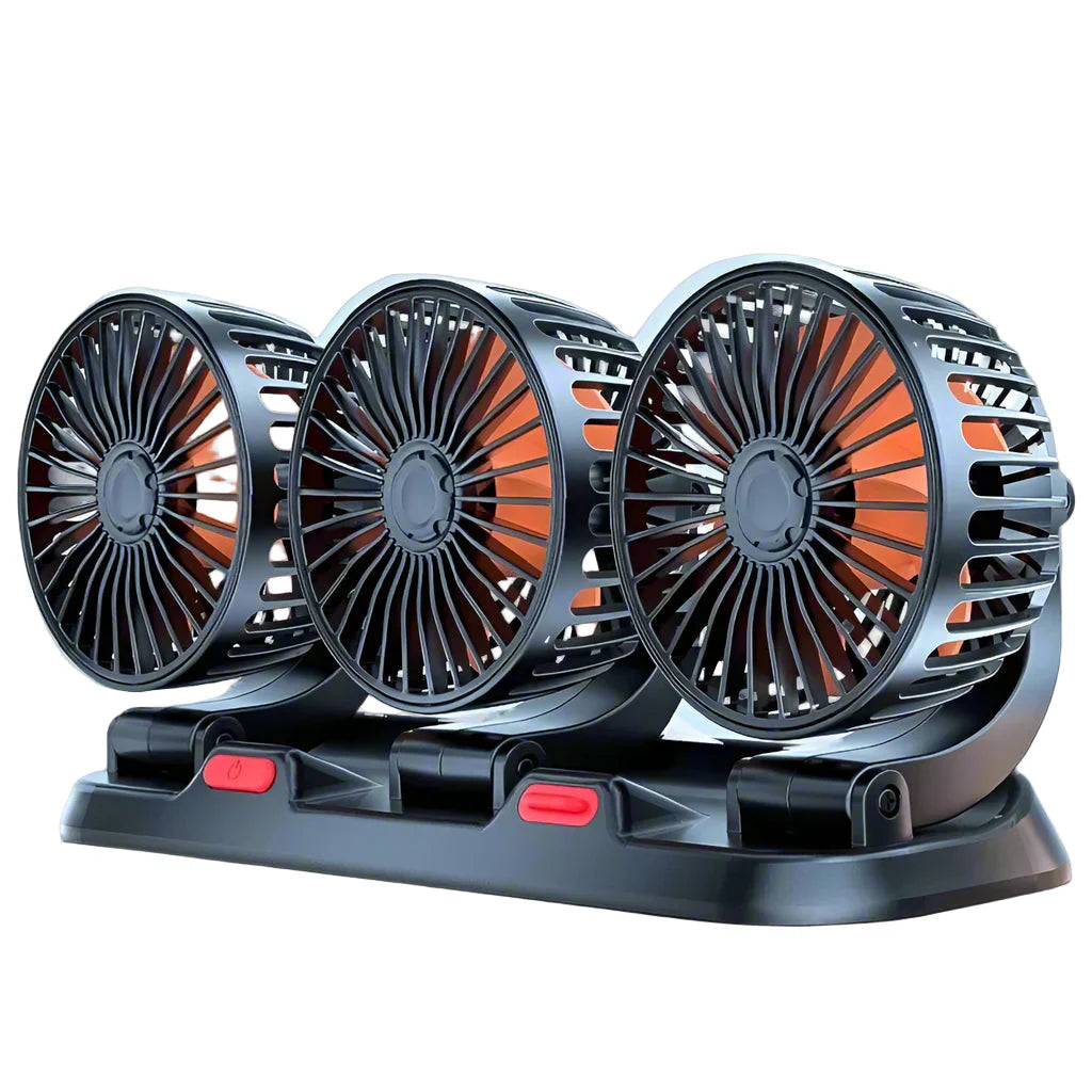 360° verstellbarer 3-Kopf-Autolüfter USB/12V/24V – AirFlow 0