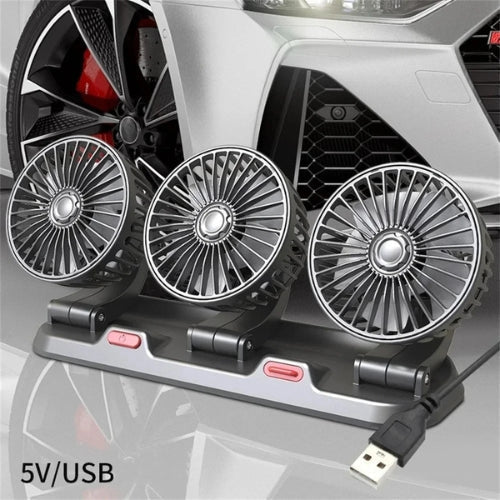 360° verstellbarer 3-Kopf-Autolüfter USB/12V/24V – AirFlow 1