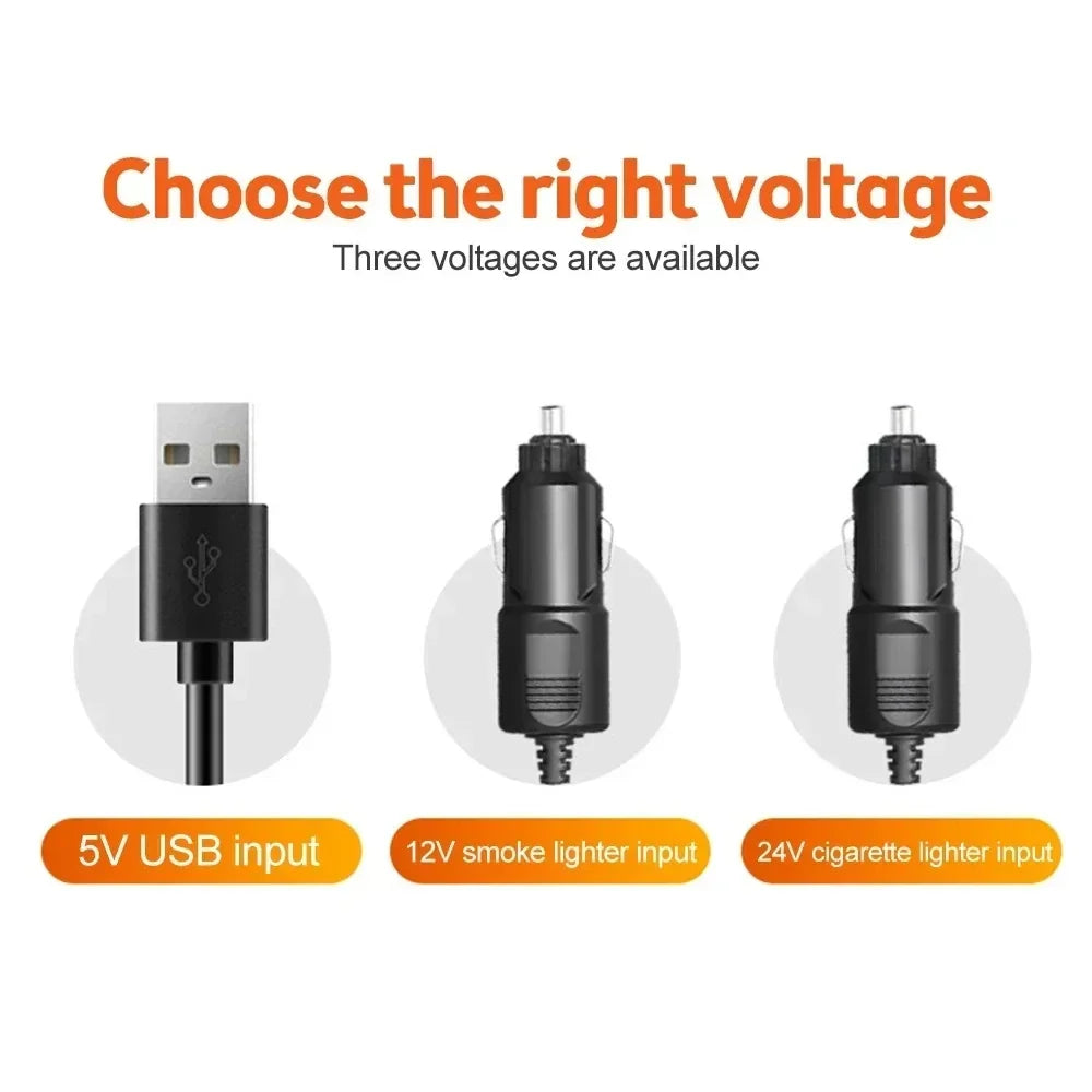 360° verstellbarer 3-Kopf-Autolüfter USB/12V/24V – AirFlow 5