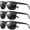 3er Set Polarisierte Sonnenbrillen Herren Damen mit UV400 Schutz und Quadratischem Design 3