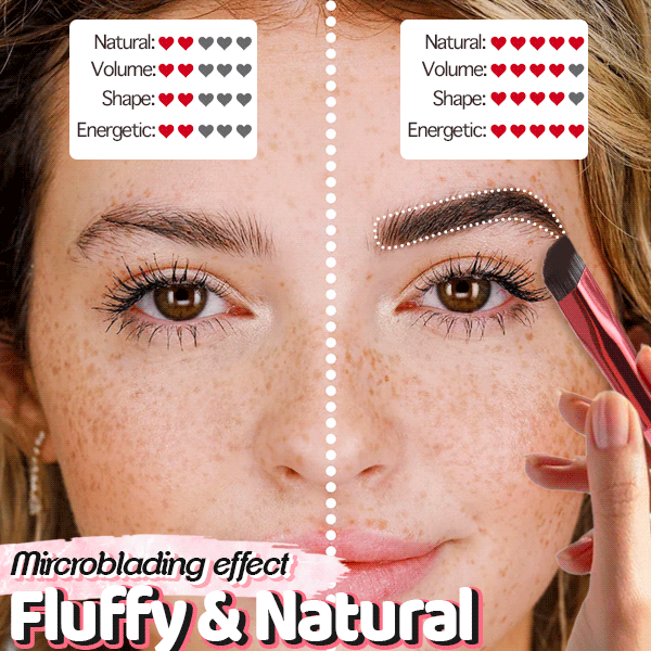 4D Haarstrich Brauenstempel-Pinsel | Microblading-Effekt in Sekunden | Für Puder, Gel & Pomade, wasser- & wischfest, ergonomischer Griff 1