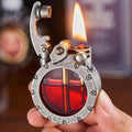 Antikes Kerosinfeuerzeug im Vintage-Design | Sichtfenster für Füllstand | Nachfüllbar, Metallgehäuse & Kipphebel-Zündung 3