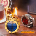 Antikes Kerosinfeuerzeug im Vintage-Design | Sichtfenster für Füllstand | Nachfüllbar, Metallgehäuse & Kipphebel-Zündung 4