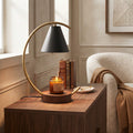 Arc Candle Warmer Lamp with Timer, Matte Black Shade & Brushed Gold Stand, Flameless Candle Heater Light 2