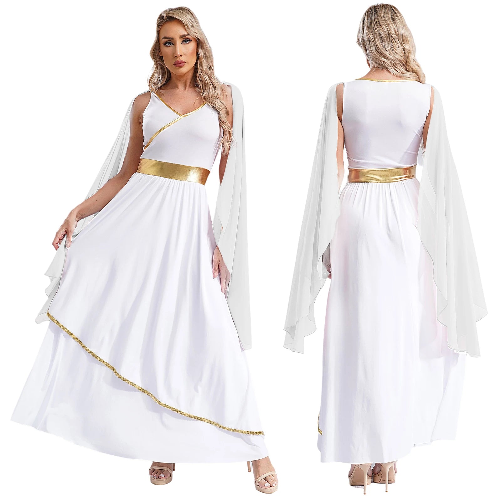 Ärmelloses Toga-Kleid für Damen – Circe-Kleid, Karnevalskostüm 7