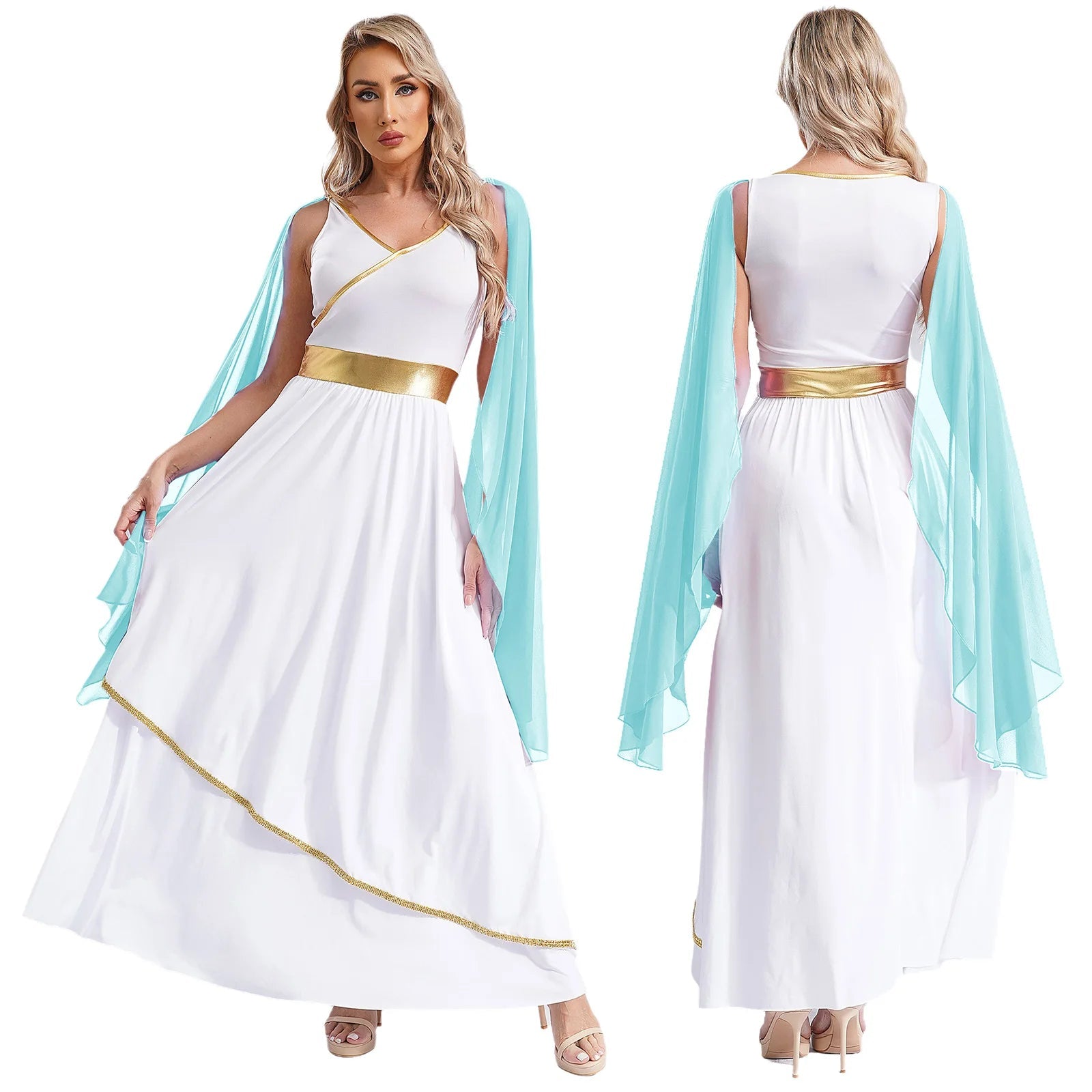 Ärmelloses Toga-Kleid für Damen – Circe-Kleid, Karnevalskostüm 8