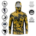 Atmungsaktives Langarm T-Shirt für Männer mit UV-Schutz und Kapuze zum Angeln 4