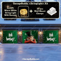 Bah Humbug Christmas Garage Door Cover - Grumpy Design, Easy Installation, Weather-Resistant 12