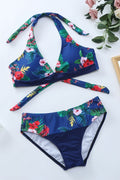 Bikini Set Damen – Blumenmuster, Halterneck & Gepolsterte Cups 1