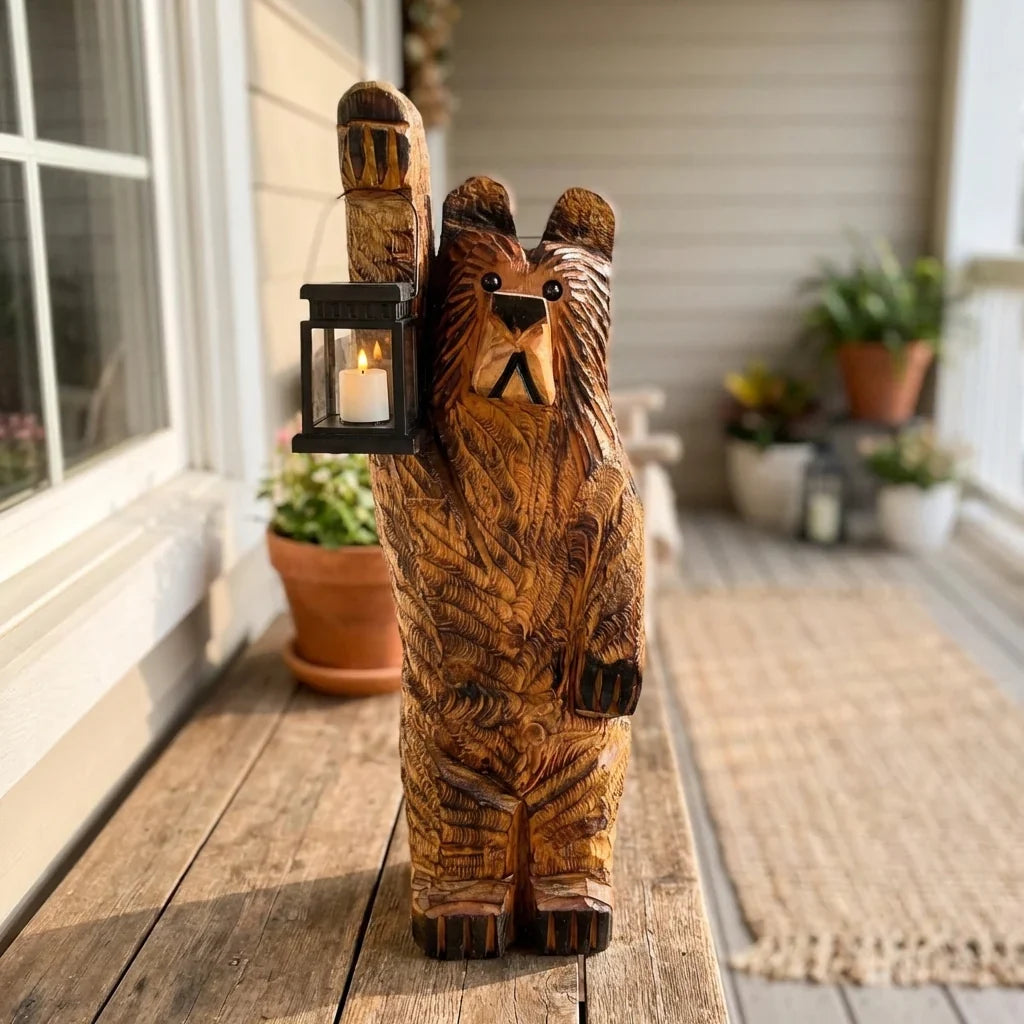 Carved Standing Lantern Statue - Bearlume 0