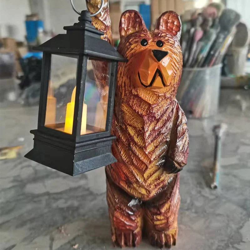 Carved Standing Lantern Statue - Bearlume 4