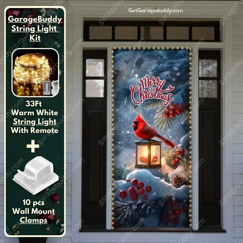 Christmas Door Cover - Festive Cardinal Design for Holiday Decor, Easy Installation 6