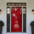 Christmas Door Cover with Elastic Corners for Easy Holiday Decoration 23