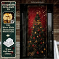 Christmas Door Cover with Elastic Corners for Easy Holiday Decoration 6