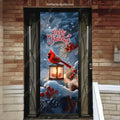 Christmas Door Cover with Elastic Corners for Easy Holiday Decoration 9