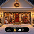Christmas Garage Door Cover with Lights and Wreaths - Holiday Decor for Festive Transformation 9