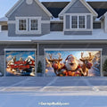 Christmas Garage Door Cover with Santa & Reindeers - Festive Holiday Decor 8