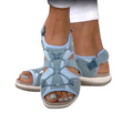 Damen Orthopädische Sandalen mit Keilabsatz 4 cm | Dreifach-Fußgewölbe-Stütze | rutschfest & leicht | Sommer-Komfort 0