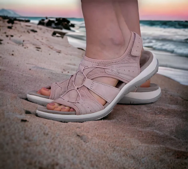 Damen Orthopädische Sandalen mit Keilabsatz 4 cm | Dreifach-Fußgewölbe-Stütze | rutschfest & leicht | Sommer-Komfort 5