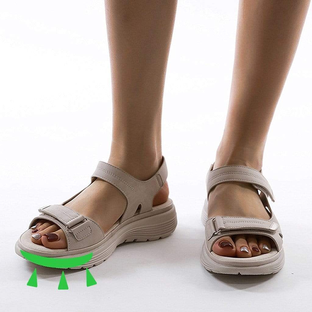 Damen Sandalen mit Verstellbarem Klettverschluss und Anatomischem Fußbett für Sommerschuhe 4