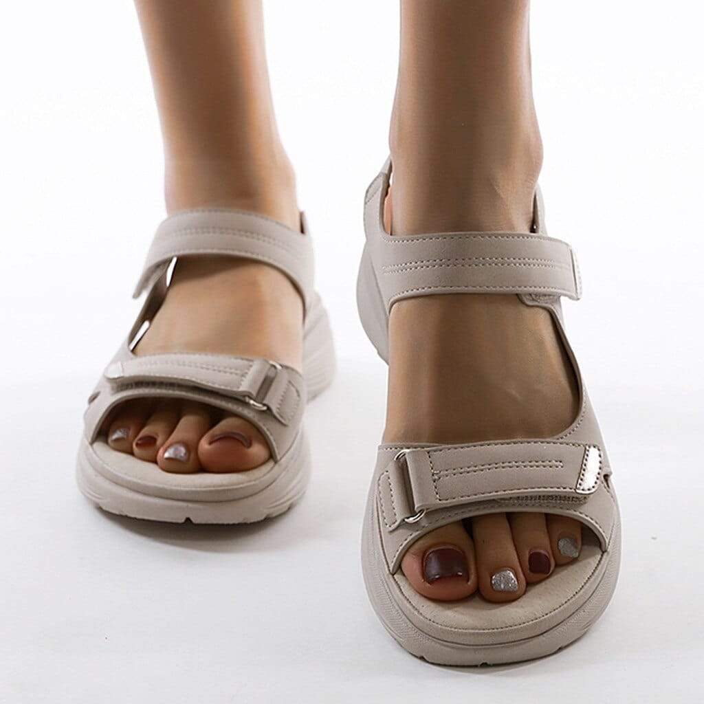 Damen Sandalen mit Verstellbarem Klettverschluss und Anatomischem Fußbett für Sommerschuhe 5