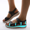 Damen Sandalen mit Verstellbarem Klettverschluss und Anatomischem Fußbett für Sommerschuhe 6