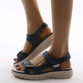 Damen Sandalen mit Verstellbarem Klettverschluss und Anatomischem Fußbett für Sommerschuhe 7