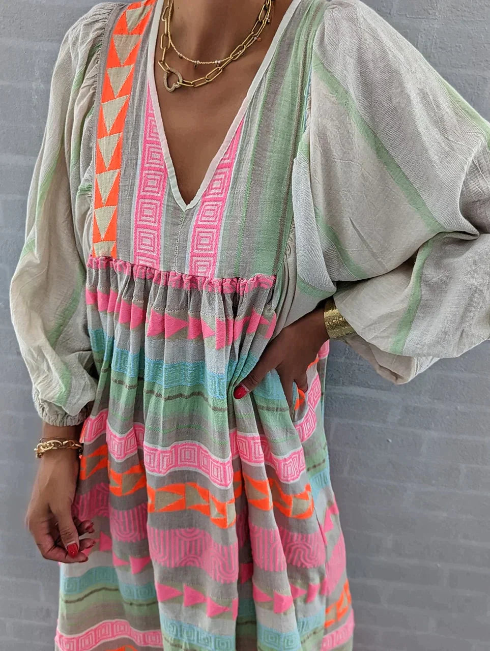 Damen Sommerkleid bunt | Atmungsaktiver Tragekomfort & schmeichelnde Passform | Vielseitig für Alltag, Urlaub & Events 2