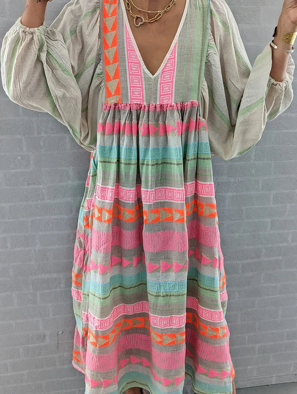 Damen Sommerkleid bunt | Atmungsaktiver Tragekomfort & schmeichelnde Passform | Vielseitig für Alltag, Urlaub & Events 3