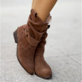 Damen Stiefeletten knöchelhoch | Low Heel & warm | Reißverschluss, runde Spitze, Fußgewölbestütze, Herbst/Winter, EU 35–43 4