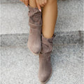 Damen Stiefeletten knöchelhoch | Low Heel & warm | Reißverschluss, runde Spitze, Fußgewölbestütze, Herbst/Winter, EU 35–43 6