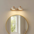 Dēmētēr Contemporary Natural LED Travertine Wood Wall Sconce 2