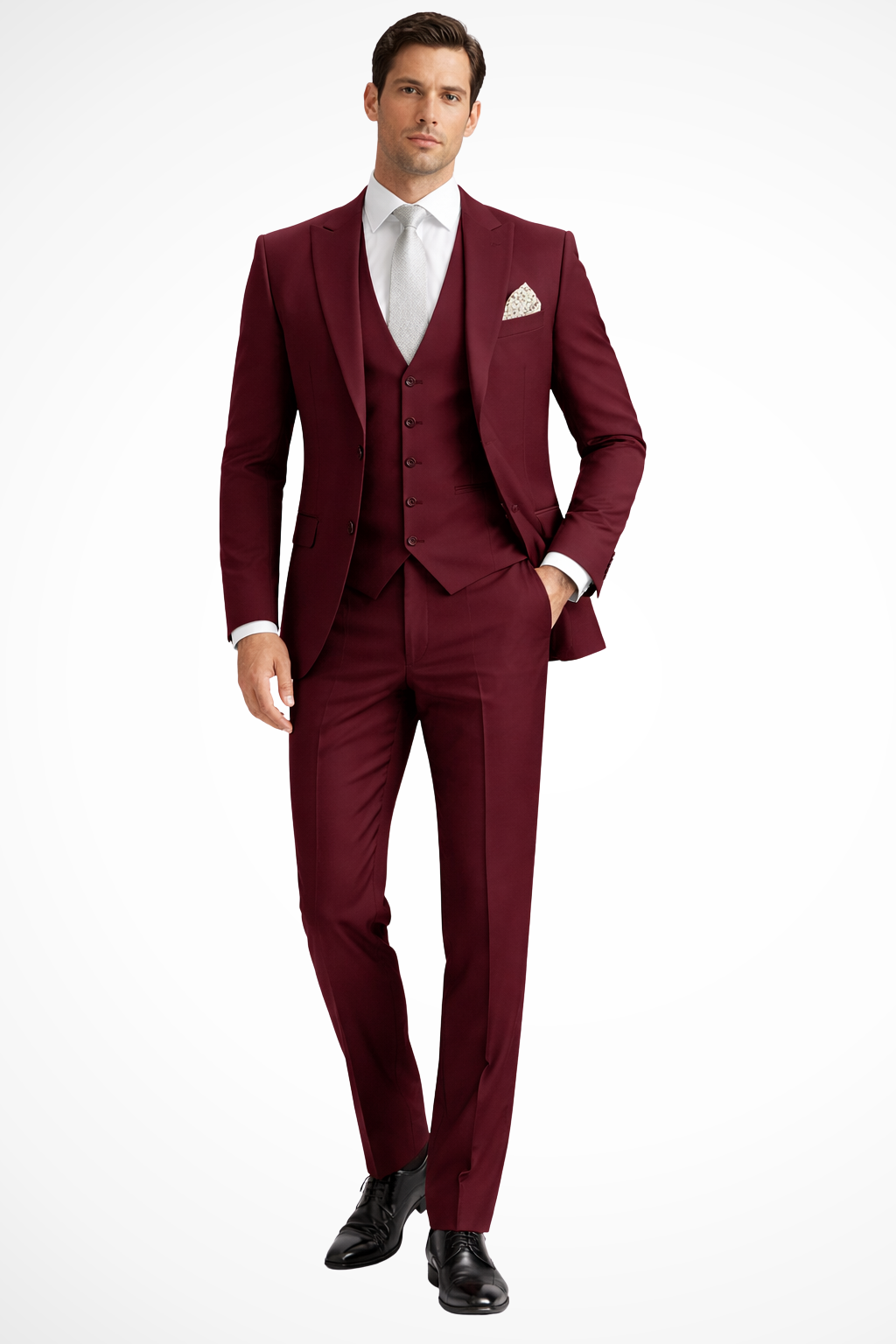 Driedelig Slim Fit Heren Pak met Reverskraag voor Bruiloften en Formele Gelegenheden 10