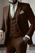 Driedelig Slim Fit Heren Pak met Reverskraag voor Bruiloften en Formele Gelegenheden 4