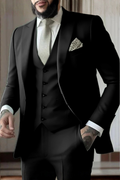 Driedelig Slim Fit Heren Pak met Reverskraag voor Bruiloften en Formele Gelegenheden 5