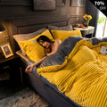 Duvet Bettdecke Set aus doppellagigem Fleece | Beidseitig flauschig & warm | Waschbar, inkl. Kopfkissenbezug, verschiedene Farben 0