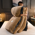 Duvet Bettdecke Set aus doppellagigem Fleece | Beidseitig flauschig & warm | Waschbar, inkl. Kopfkissenbezug, verschiedene Farben 4