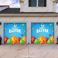 Easter Garage Door Cover with Bunny Design, Easy Installation for Standard Doors 6