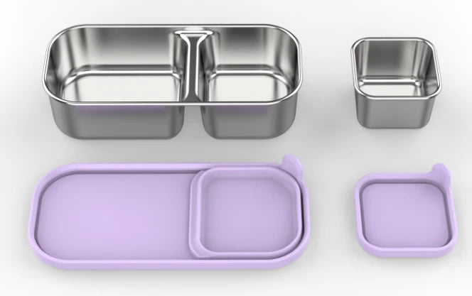 Edelstahl Bento-Lunchbox, auslaufsicher, kompakt für Kinder und Erwachsene, sandwichfreundlich 20