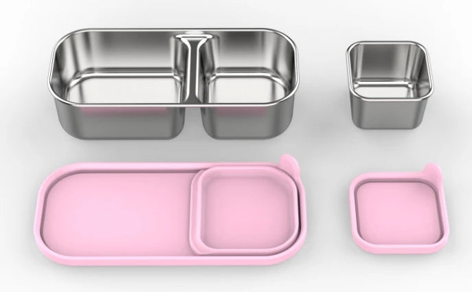 Edelstahl Bento-Lunchbox, auslaufsicher, kompakt für Kinder und Erwachsene, sandwichfreundlich 27