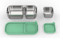 Edelstahl Bento-Lunchbox, auslaufsicher, kompakt für Kinder und Erwachsene, sandwichfreundlich 6