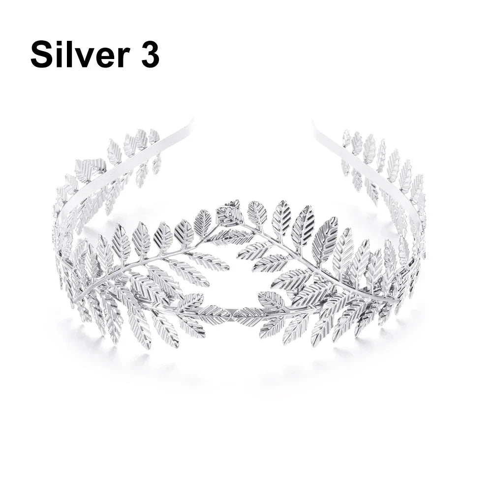 Elegante Haaraccessoires Bruid – Bladgoud Tiara's en Hoofdbanden in Romeinse Stijl 18