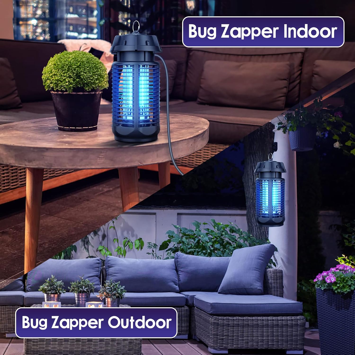 Elektrischer Insektenvernichter 20W mit UV-Lampe für Innen- und Außenbereich bis 80 m² 6