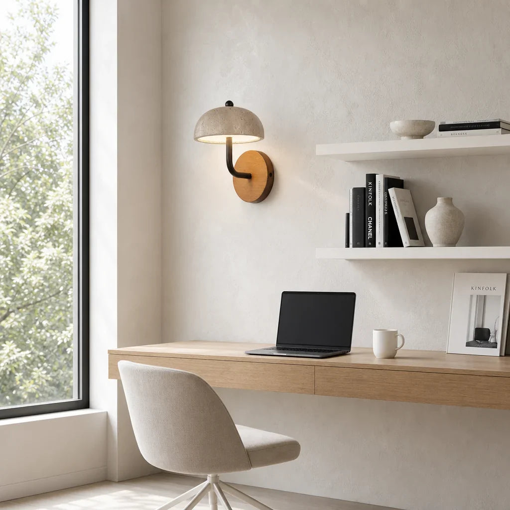Evan Modern  Travertine Dome Wall Light 2