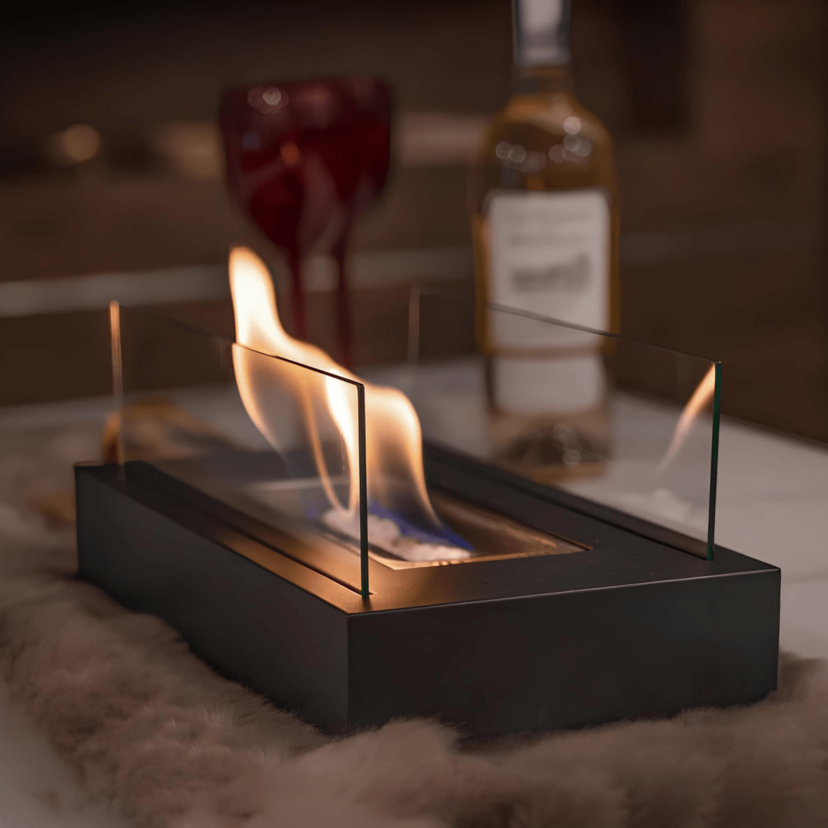 FLAMEGLOW – Portable Bioethanol Table Fireplace for Stylish Flame Ambiance 0
