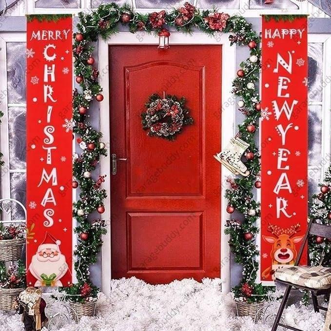 Festive Christmas Porch Signs - Welcome Front Porch Decorations, 2 Durable Designs 3